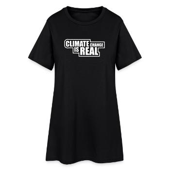Le changement climatique est la véritable science du changement climatique - Robe T-shirt Femme - noir - Devant