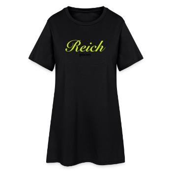Reich geboren | vermögend | reich | Geburt | - Robe T-shirt Femme - noir - Devant