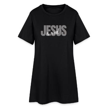 Jesus is Real - Frauen T-Shirt-Kleid - Schwarz - Vorne