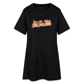 magique chemin de fer en pain d’épices 3D pour Noël - Robe T-shirt Femme - noir - Devant