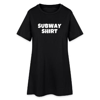 subway shirt, harcèlement, métro - Robe T-shirt Femme - noir - Devant
