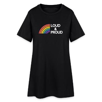 Mois de la fierté LGBTQ - Fort et fier - Robe T-shirt Femme - noir - Devant