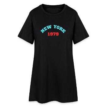 New York 1979 - Frauen T-Shirt-Kleid - Schwarz - Vorne