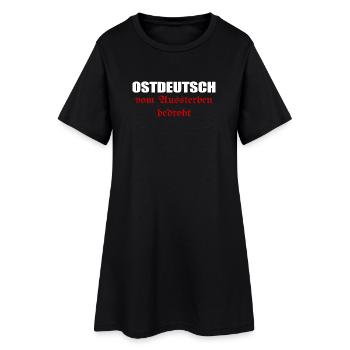 Ostdeutsch vom Aussterben bedroht - Frauen T-Shirt-Kleid - Schwarz - Vorne