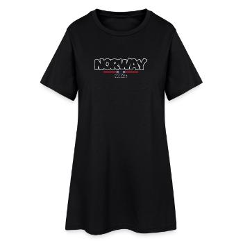 Norvège - Norvège - Norvège - Drapeau - Scandinavie - Robe T-shirt Femme - noir - Devant