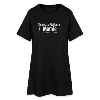 Cadeau Mamie Lettre et Étoiles - Robe T-shirt Femme - noir - Devant