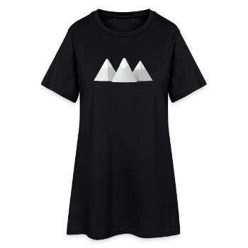 Montagnes enneigées minimalistes en 3D - Robe T-shirt Femme - noir - Devant