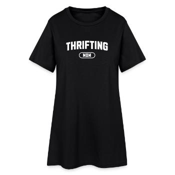 Maman friperie - Robe T-shirt Femme - noir - Devant