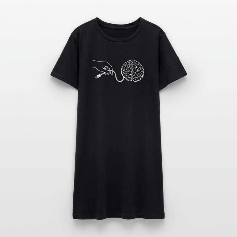 Brain Head Cable Connector Artificial Intelligence Women’s T-Shirt Dress