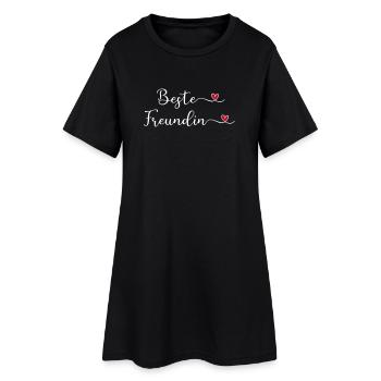 Beste Freundin - Frauen T-Shirt-Kleid - Schwarz - Vorne