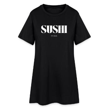 Sushi ist Liebe - Frauen T-Shirt-Kleid - Schwarz - Vorne