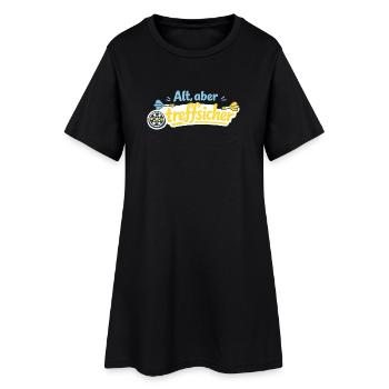 Alt, aber trefflich – Retro Darts - Frauen T-Shirt-Kleid - Schwarz - Vorne