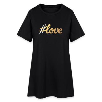 Hashtag Amour Amour Écriture Or Mariage Couples - Robe T-shirt Femme - noir - Devant