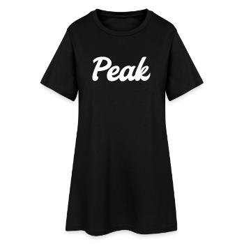 Peak Streetwear – Retro Script Design (white) - Frauen T-Shirt-Kleid - Schwarz - Vorne
