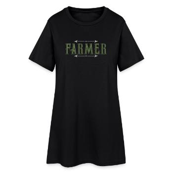 agriculteur - Robe T-shirt Femme - noir - Devant