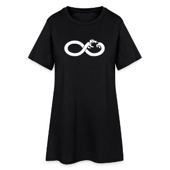 Dackel-Unendlichkeit - Frauen T-Shirt-Kleid - Schwarz - Vorne
