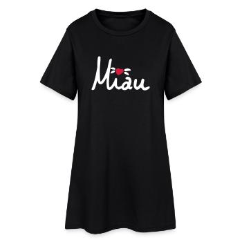 Mau inscription douce avec coeur , chat , cadeau - Robe T-shirt Femme - noir - Devant