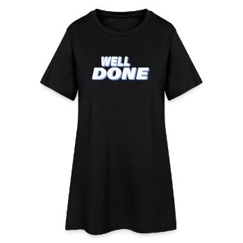 WELL DONE - Frauen T-Shirt-Kleid - Schwarz - Vorne