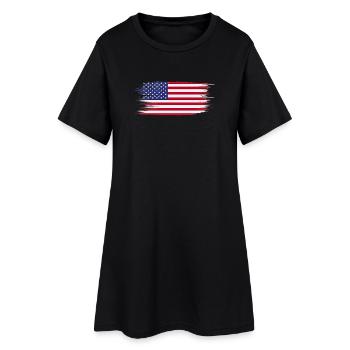 Drapeau Américain Brush - Robe T-shirt Femme - noir - Devant