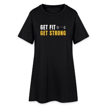 Get Fit Get Strong - Fitness Gift with Dumbbells - Women’s T-Shirt Dress - black - Front