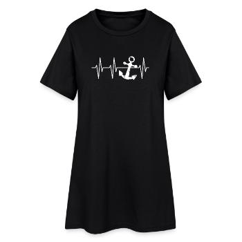 symbole d’impulsion d’ancre capitaines de navires de mer - Robe T-shirt Femme - noir - Devant