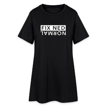 fix ned normal dialekt mundart österreich spruch - Frauen T-Shirt-Kleid - Schwarz - Vorne
