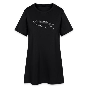 Lineart de la truite - Robe T-shirt Femme - noir - Devant