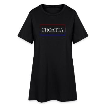 Croatia Design Kroatien - Frauen T-Shirt-Kleid - Schwarz - Vorne