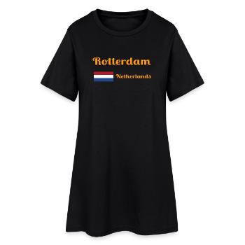 Rotterdam Pays-Bas - Imprimés élégants - Robe T-shirt Femme - noir - Devant