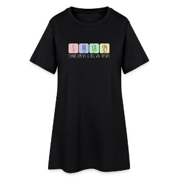 Central elements to deal with stupidity - Frauen T-Shirt-Kleid - Schwarz - Vorne