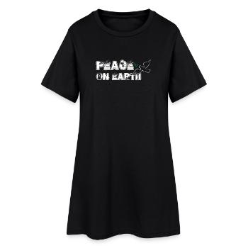 Paix sur Terre | avec Bird - Robe T-shirt Femme - noir - Devant