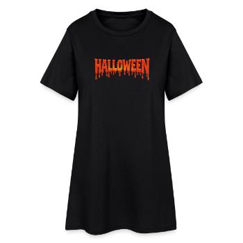 Police d’Halloween dégoulinante en orange sanguine - Robe T-shirt Femme - noir - Devant