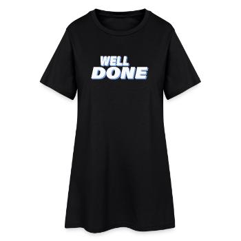WELL DONE - Frauen T-Shirt-Kleid - Schwarz - Vorne