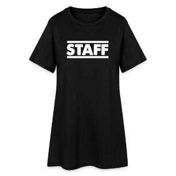Lettrage en portée, contraste audacieux - Robe T-shirt Femme - noir - Devant