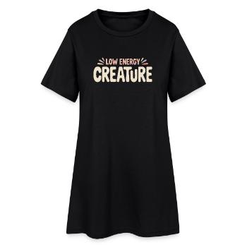 Faible énergie | Humour animal détendu - Robe T-shirt Femme - noir - Devant