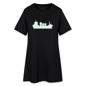 Cargo à conteneurs Silhouette - Robe T-shirt Femme - noir - Devant