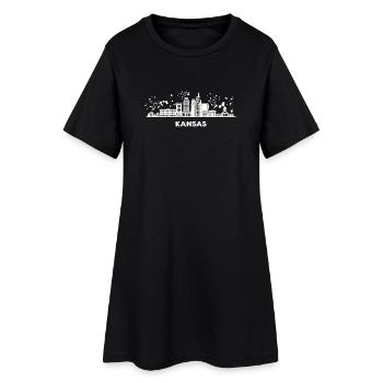 Kansans Skyline Cityscape Kansas - Women’s T-Shirt Dress - black - Front