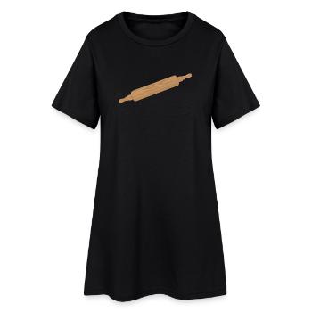 Rouleau à pâte - Rouleau à pâtisserie en bois - Robe T-shirt Femme - noir - Devant