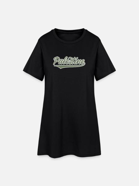 Palestine baseball-style olive-green-white - Women’s T-Shirt Dress - black