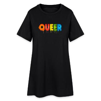 Typographie queer Mois de la fierté Égalité des droits LGBTQ - Robe T-shirt Femme - noir - Devant