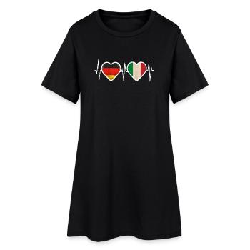Allemagne Italie Battement de cœur - Robe T-shirt Femme - noir - Devant