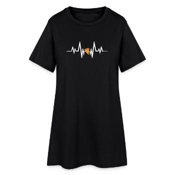 Battement de cœur de la pizza - Robe T-shirt Femme - noir - Devant