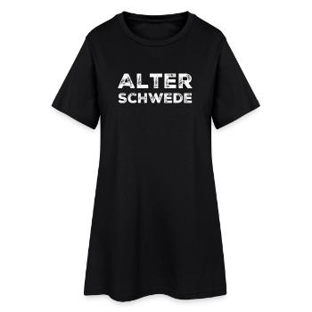 Vieux Suédois Drôle d’expression Dire - Robe T-shirt Femme - noir - Devant