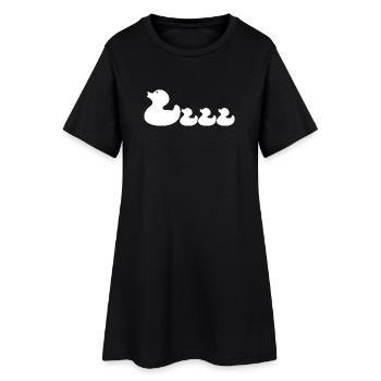Mutter Ente & Entlein – niedliche Entenfamilie - Frauen T-Shirt-Kleid - Schwarz - Vorne