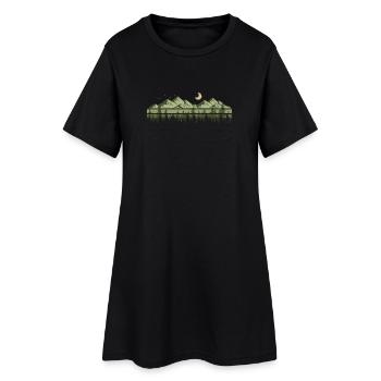 Montagnes, Forêt, Nature, Arbres, Plein air, Amoureux de la nature - Robe T-shirt Femme - noir - Devant