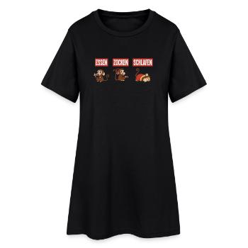 Nourriture Gaming Sleeping Gamer Dicton - Robe T-shirt Femme - noir - Devant