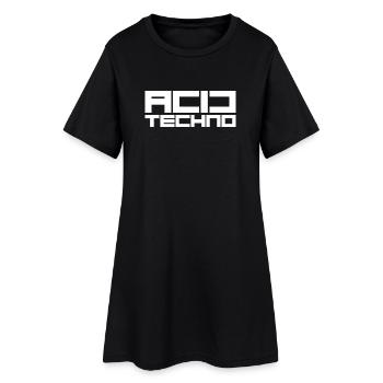 techno acide - Robe T-shirt Femme - noir - Devant
