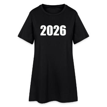 2026 - Robe T-shirt Femme - noir - Devant