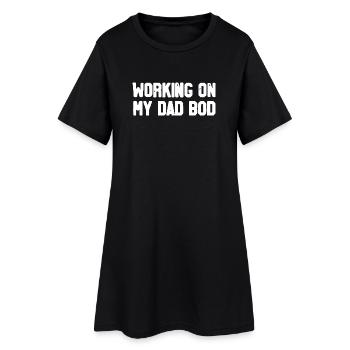 Travailler sur mon corps de papa - Fête des pères drôle à la salle de sport - Robe T-shirt Femme - noir - Devant