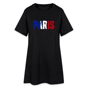 Paris Frankreich - Frauen T-Shirt-Kleid - Schwarz - Vorne